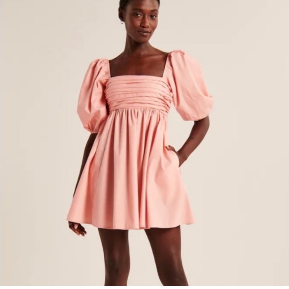 Abercrombie Pink Puff Sleeve Dress